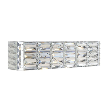 Evelyn Crystal Rectangle Iron/Crystal Glam Modern LED Vanity Light - JONATHAN Y